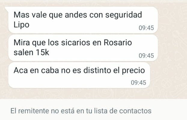 Lipovetzky's tweet photo. Hoy recibí este mensaje dónde me amenazaban de muerte. No tengo dudas que esto es producto de la irresponsabilidad de los que pregonan discursos de odio con tanta liviandad. Radiqué la denuncia correspondiente para dar con los responsables. ❌ La violencia nunca es el camino. https://t.co/D4DA2kkcpl