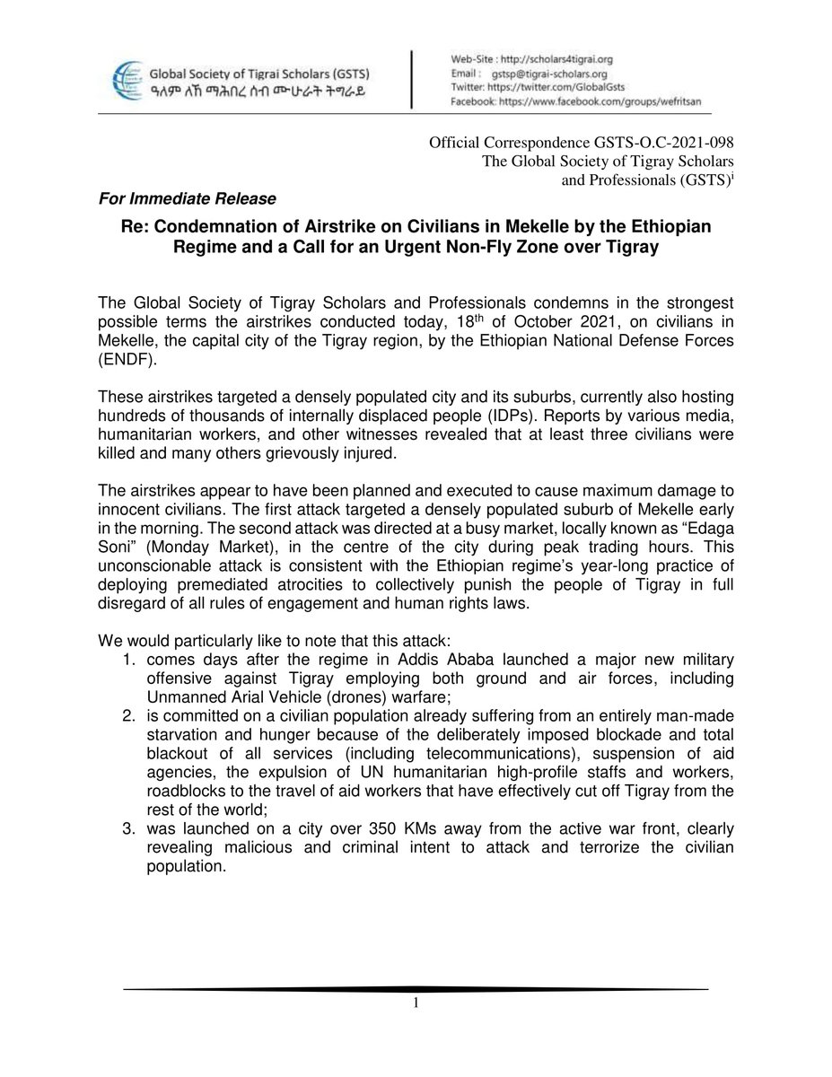 Global Society of Tigray Scholars & Professionals tweet media