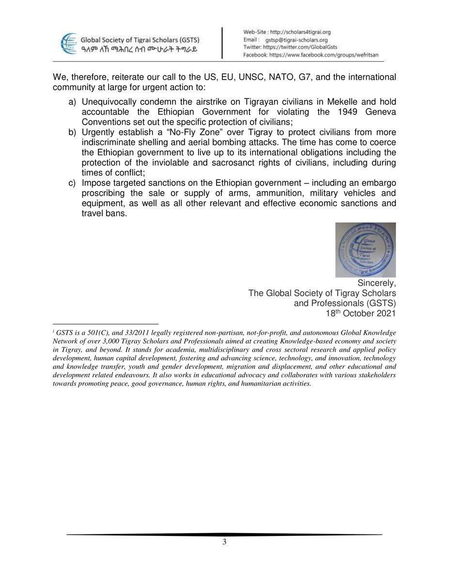 Global Society of Tigray Scholars & Professionals tweet media