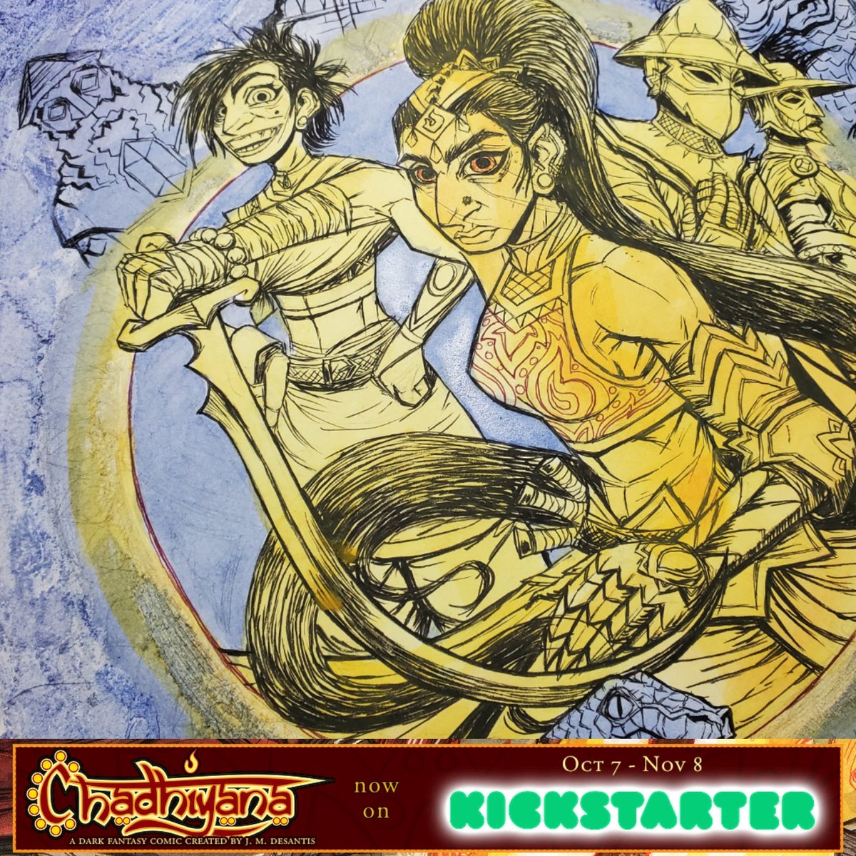 jmdesantis's tweet photo. The initial wash is down. See you all on the other side...
(Link below.)
#Chadhiyana #darkfantasy #adventure #action #heroine #comics #indycomics #indiecomics #art #acrylicpainting #moldingpaste https://t.co/SJWheZcUu4