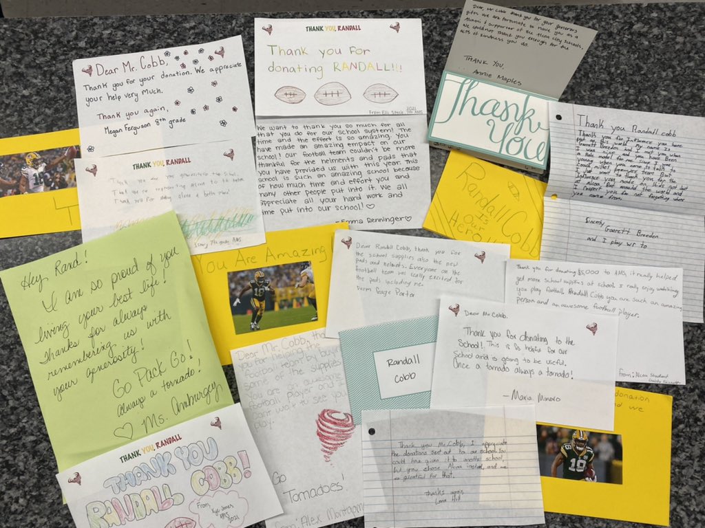 chelsi_long's tweet photo. AMS is blessed to have @rcobb18 as an alumni who gives back to our students to ensure they have the tools necessary for success! Bc of you our students in need have a closet of supplies and our football team has new equipment! Thank you Randall! AMS loves and appreciates you! https://t.co/GpVoBDBY5n