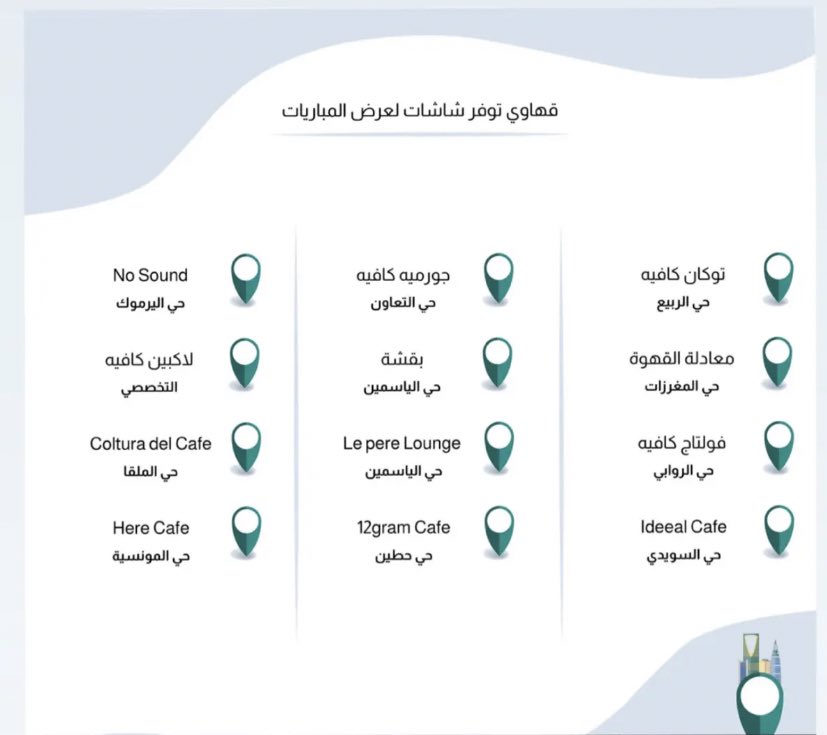 Riyadh_Caffe's tweet photo. مقاهي توفر شاشات لعرض المباريات🤙🏻
#الرياض #الهلال_النصر #مباراة_اليوم https://t.co/d7AFBoeTkz