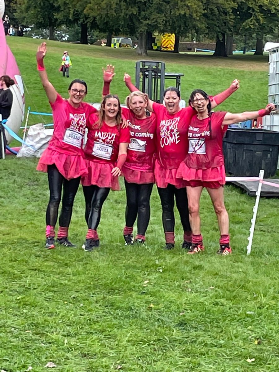 wendyward7's tweet photo. #raceforlife #Friends #heatonpark #muddyrun #cancerresearchuk  fabulous day raising funds for charity xx https://t.co/iP3anKrHQW