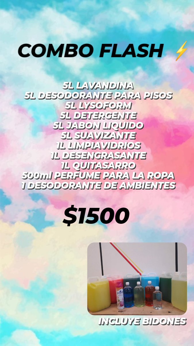 PreciosRosario2's tweet photo. #LimpiezaEnRosario

💰 $1500 #ComboFlash
💰 $750 #ComboFlash2
💰 $1450 #ComboXXL

👉 Todos incluyen los bidones

Y más promos en productos sueltos 👇

📍 #FlashDistribuidora
📱 3415859504
🌐 https://t.co/FISmx3hMSi
🛵 Envío a domicilio https://t.co/Y3lECBUyD9