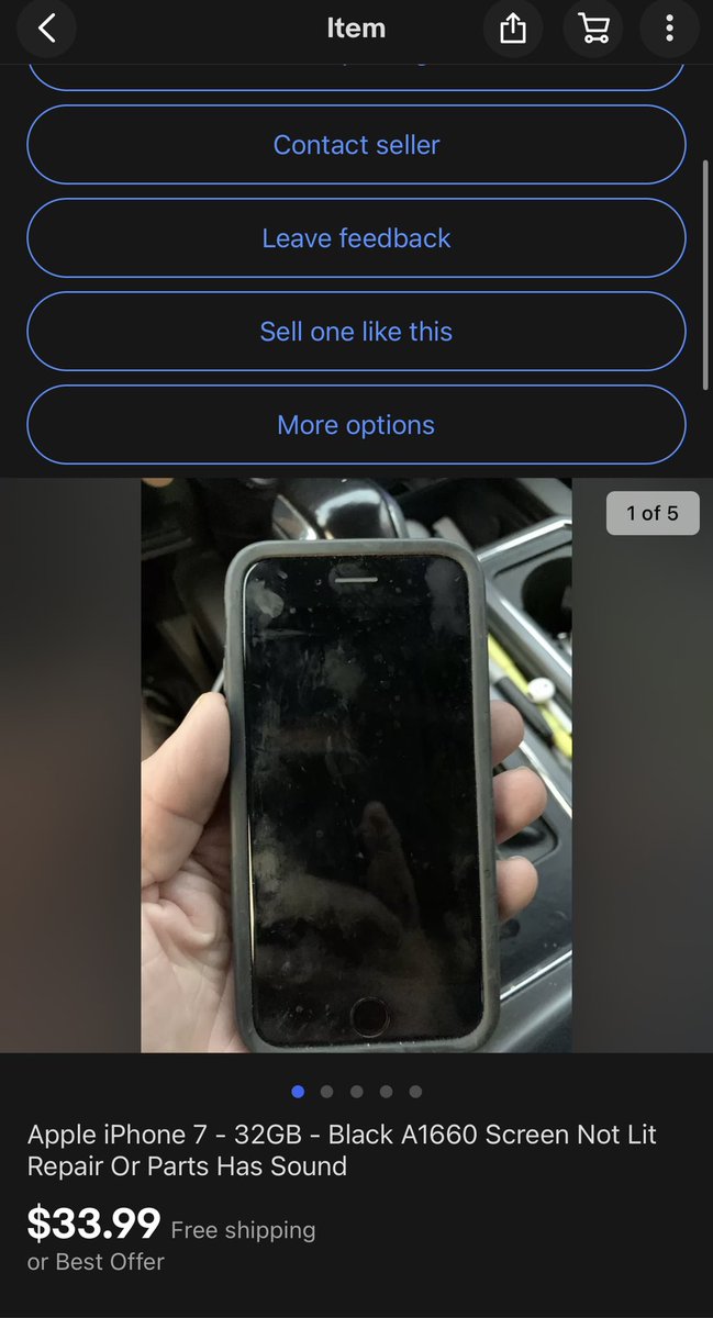 NTFTWX's tweet photo. Bought an iPhone 8 listed as an iPhone 7 with a dead display. Well it just got here today, and..

FMI off, AT&amp;T Unlocked!!
Paid $34 for this thing. 

The CEO of good deals is back at it again 😎 https://t.co/6lchgVHtvd