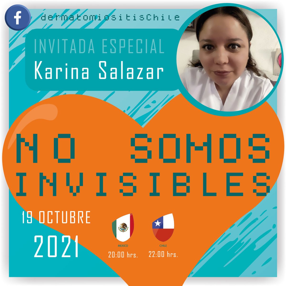 dermatomiositi1's tweet photo. Te invitamos para mañana a una nueva conversación de Dermatomiositis #DMTalks estaremos con una invitada muy especial @PsicoKariS Karina Salazar desde 🇲🇽 sigue la transmisión desde Facebook https://t.co/qfC3eTTb6W