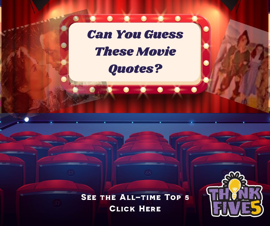 WHO'S READY FOR TRIVIA TIME 🤩 Can You Name All The Movies In This Movie Quote Quiz --> thinkfives.com/entertainment/…⁉️ Let us know how you did by replying to this tweet 👇

#teach #moviequote #moviequotes #triviaquiz #movienight #famousmoviequotes #movies #energizeteachers
#teacherday