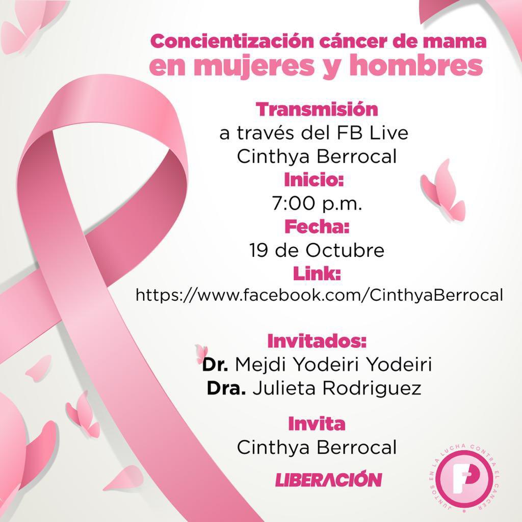 Hablemos del cáncer de mama, su prevención y concientizaciónuniéndonos mañana martes 19 de octubre a las 7 pm, junto a <a href="/CinthyaBerrocal/">cinthya berrocal </a> en este evento en su página de Facebook m.facebook.com/story.php?stor…