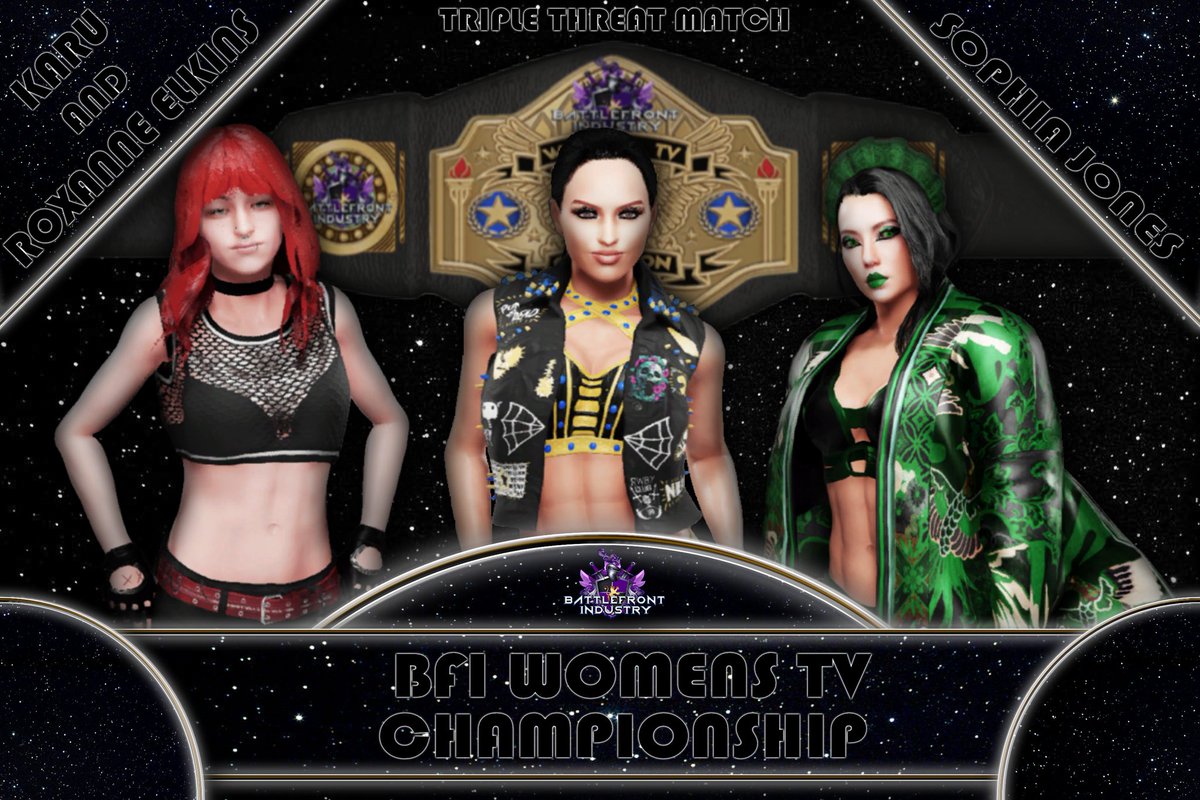 BFI_SATURNZ's tweet photo. Kicking off Starfall will be for the Women's TV Championship! 2 women who been on the radar of Sophia and even pinned her will all battle it out to see who can either end the longest reigning champion in BFI or walk into season 2 still TV champ! https://t.co/A8iaZ98BKu