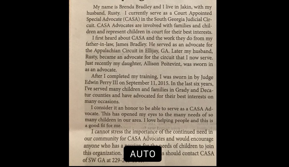 BruddaRusty's tweet photo. My wife was named #CASA of the month for the South Georgia Judicial District. She also volunteers for @AlphaPregnancyC 
She’s an awesome #Pastors Wife.
She practices what she preaches…Simply the best. https://t.co/01rwYiOfjV