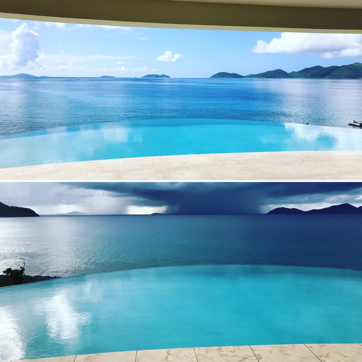 And just like that, the weather changes. The ominous clouds offshore brought a nice coolness to a steamy afternoon.

#BVI #sundayvibes #SundayFunday #poolparty #bankholidayweekend #paradise #bbq  #thatview