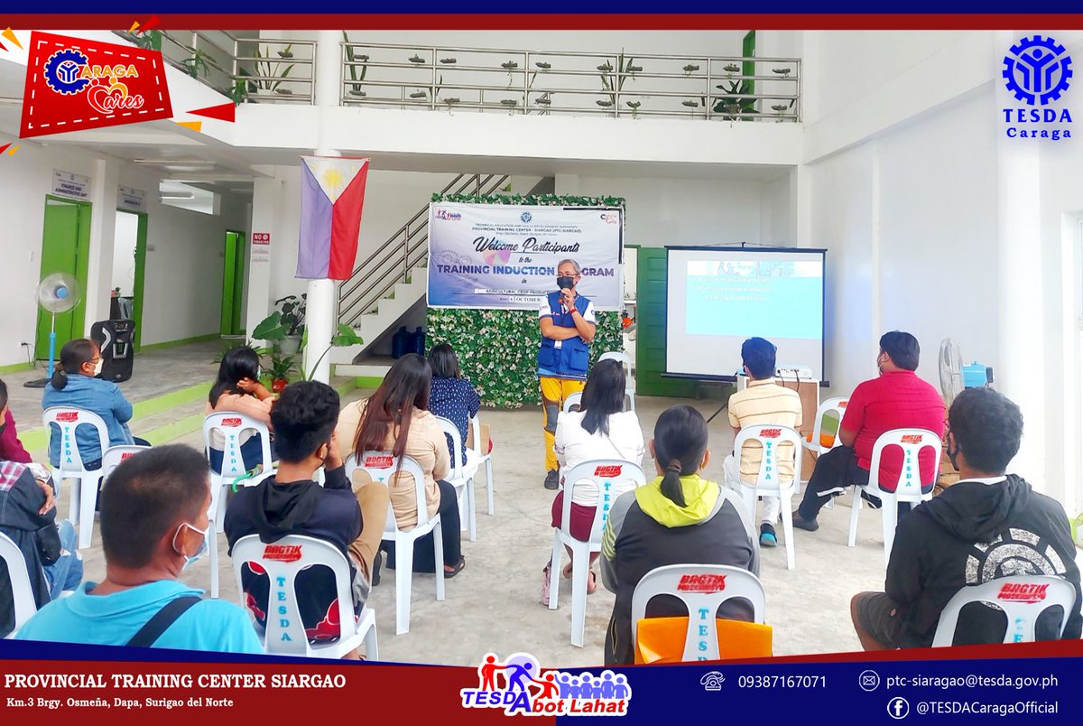 tesdaofficial's tweet photo. A total of 50 TESDA scholars in various qualifications attended the Training Induction Program conducted by PTC-Siargao to formally start their training in Agricultural Crop Production NC I and Shielded Metal Arc Welding NC I under TESDA scholarship programs.

#TESDAAbotLahat https://t.co/wSJe5uTuXE