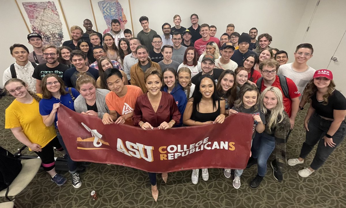 asu_gop's tweet photo. Thank you for stopping by @KariLake! Our students had a great time hearing about your plans as Arizona Governor! #AZGov https://t.co/ypm67Z4g9i