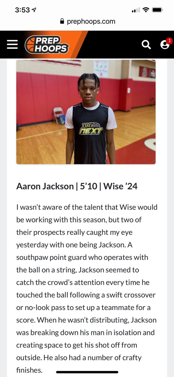 Great read from <a href="/ColbyGHoops/">Colby Giacubeno</a> Keep working <a href="/Hesssy5/">Theaaronjackson</a> #basketball #PG  #SouthPaw #PGCountyKid