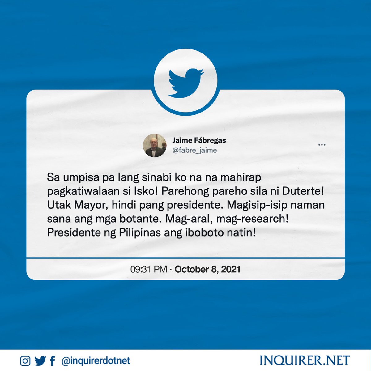 Inquirer tweet media