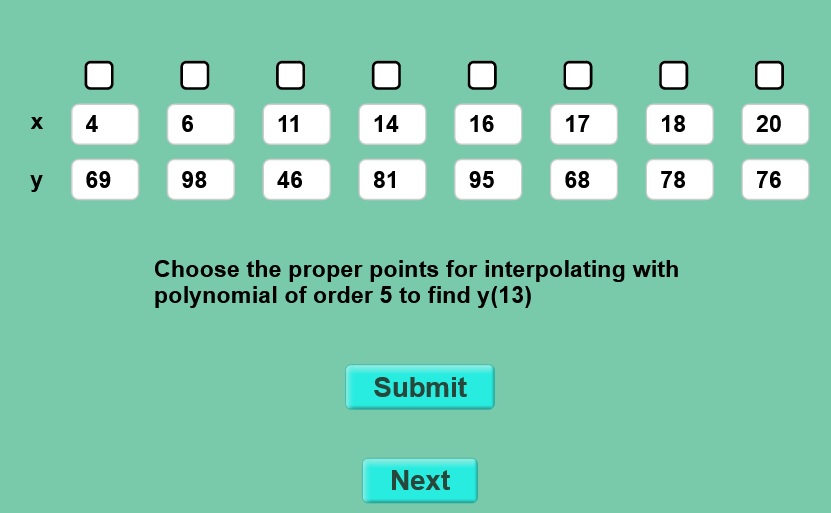 numericalguy's tweet photo. Our 19th simulation of Numerical Methods https://t.co/9xOoxBRWGl It is about choosing proper points for interpolation.  Try it!  @MayankPandey200 @EngineeringUSF @IuseProgram @ASEE_DC @PhETsims https://t.co/jsAPEm8xaE