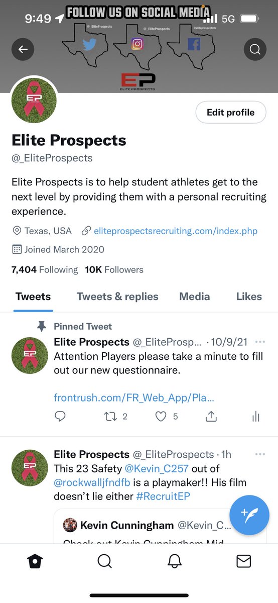 romalley216's tweet photo. We have hit 10K in followers!! I want to thank everyone for supporting us!!! It’s only up from here!!! Let’s Move!! #SupportEP #FollowEP #10k #BuiltDifferent
If y’all don’t already go give @_EliteProspects a follow!! https://t.co/tjOrYU5Zk9