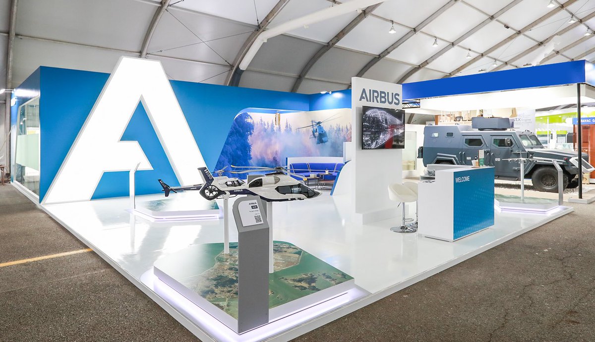 AirbusSpace's tweet photo. #SeoulADEX starts today! Come visit us at #B20 and learn about the #A350, #H125, #H160, #A330MRTT, #A400M, #OneSat and #PleiadesNeo! ✈️🚁🛰

#ADEX2021 https://t.co/TeY7ssC26e