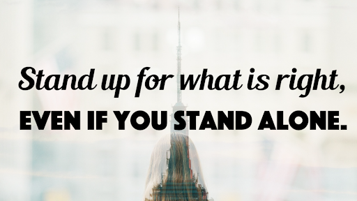 TheZigZiglar's tweet photo. Stand up for what is right, even if you stand alone. https://t.co/5rmd5j0LPK