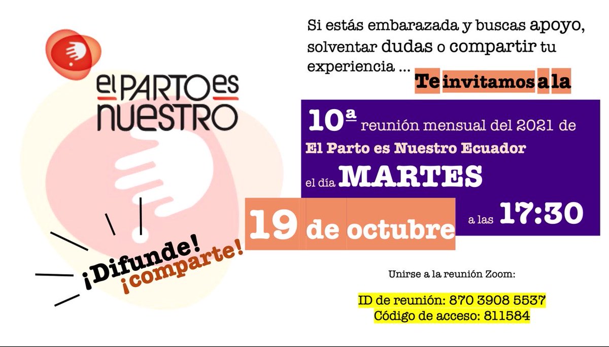 #Mañana te esperamos en el encuentro mensual de madres. Si estás embarazada y tienes dudas o quieres compartir tu experiencia, aquí encontrarás un respetuoso y amoroso espacio para que salgas informada y empoderada de tu proceso…