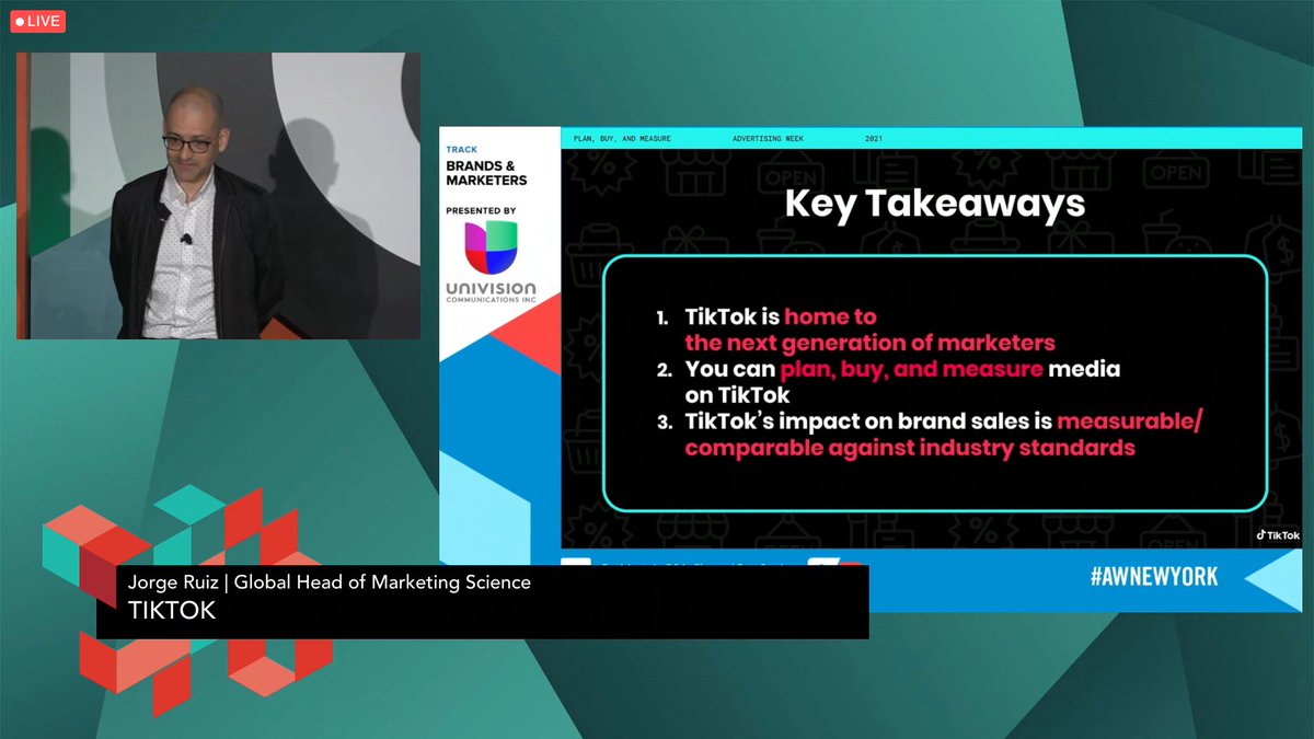 carl_spaulding's tweet photo. .@TikTokBusiness great to see our collaboration get a feature in your #AWNewYork presentation today. Congrats on your #ROAS feats and I look forward to TikTok’s continued advertising innovation and our measurement together
@AdvertisingWeek #MediaMeasurement https://t.co/87b8Huz65r