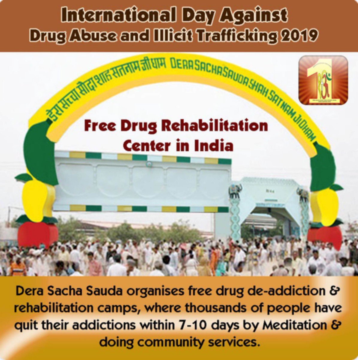 BB_BeaconBoss's tweet photo. There is no medical treatment available that directly #CureToAddiction But Drugs can be quite easy with ‘method of meditation ‘ Given by Saint Dr @Gurmeetramrahim Singh Ji Insan. This meditation instills confidence & willpower in person #ramrahim https://t.co/Pu3bzo8yuC