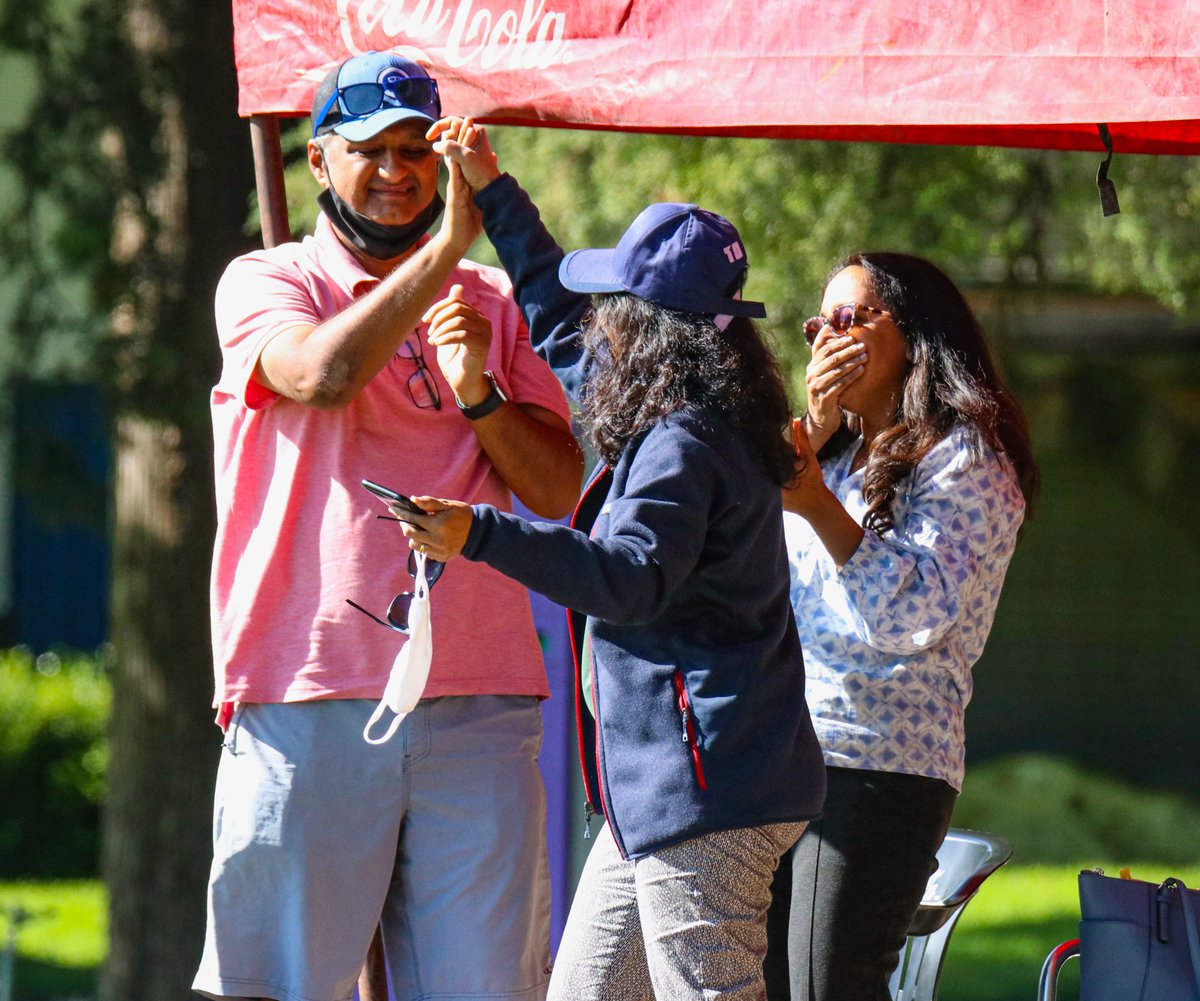 PeterDellaPenna's tweet photo. Suhani's parents, Rajiv and Simran, were watching from the third man boundary when 15-year-old Suhani took her first wicket for USA off her very first ball in international cricket. Proud moment for the whole family  and for the California cricket community in @usacricket. https://t.co/h8TIGGje0f