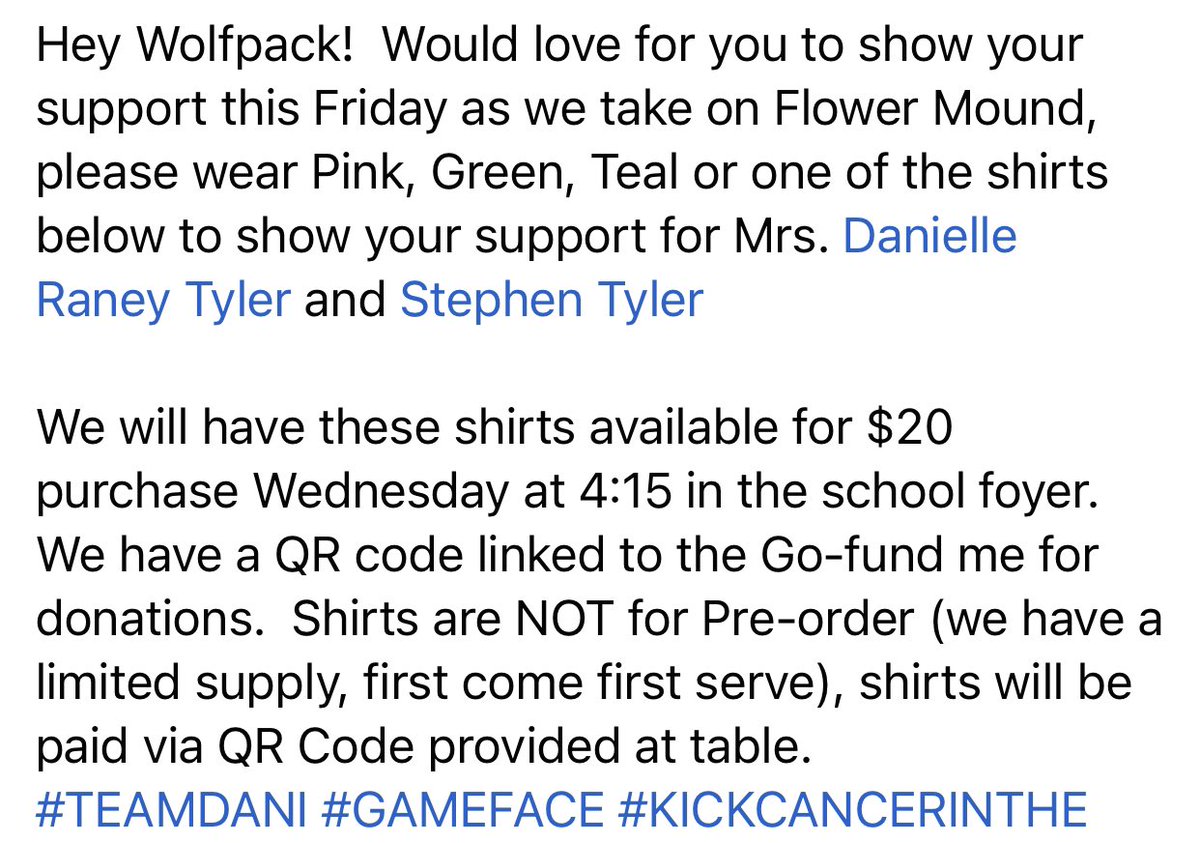 WolvesPlano's tweet photo. #TEAMDANI #GAMEFACE #KICKCANCERINTHE #WOLFPACK @WolvesPlano @PlanoWestCheer @WestBarstool @pwshband @PWestRoyales @pwshstudentlife @PWSHWolves @PWSHfootball @PlanoWestBball @BballPlanoWest @LanaReidEli @PWLWsoccer @planowestvb https://t.co/Ule6pAbMyx