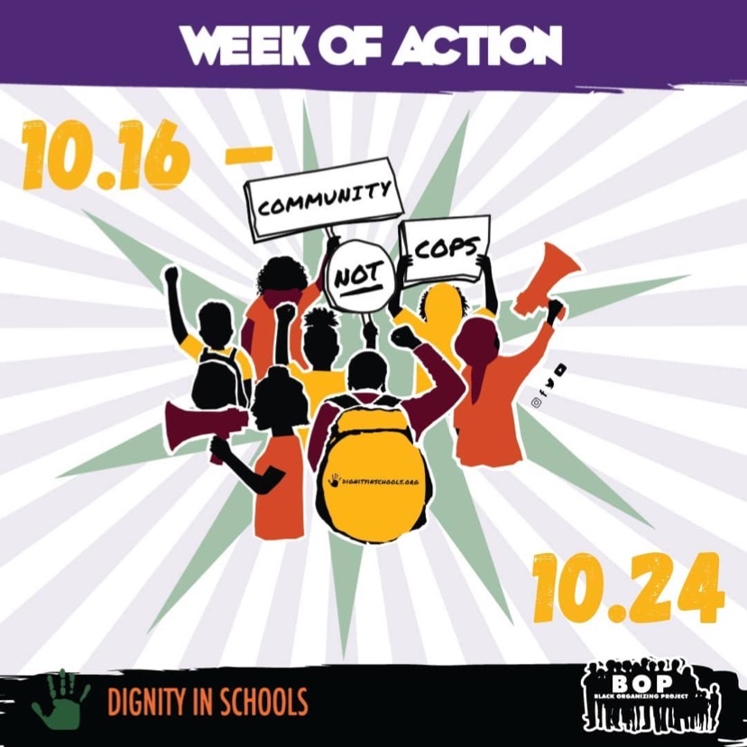 GSANetworkCA's tweet photo. (Oakland) Repost from Black Organizing Project 
Dignity in Schools Campaign (DSC) National Week of Action Against School Pushout is here! This year's theme is: Community Not Cops. 
#PoliceFreeSchools #CommunityNotCops #DSCWoA2021

Follow BOP for events and opportunities. https://t.co/xHdGwBGquD