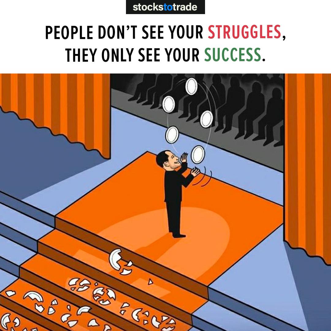 StocksToTrade's tweet photo. People don't see your STRUGGLES, they only see your SUCCESS. 📈 https://t.co/D6w4v0yJp9