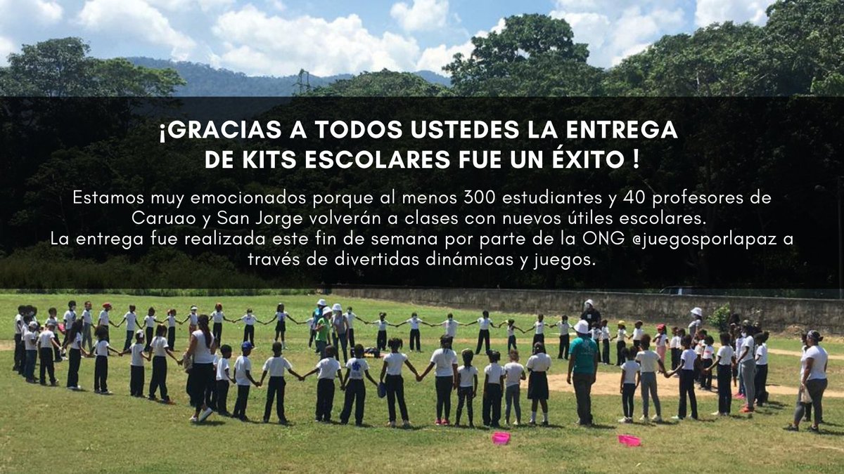 sitioswao's tweet photo. Estamos conmovidos con el fin de semana que acabamos de culminar. 🥰
Nuestra jornada de entrega de kits escolares ha sido un éxito. 
Estamos muy agradecidos con nuestros aliados @Juegosporlapaz @vencannetwork @Rotary @RotaryES por darle esta oportunidad a nuestros niños de Caruao https://t.co/TSZCs74eGW