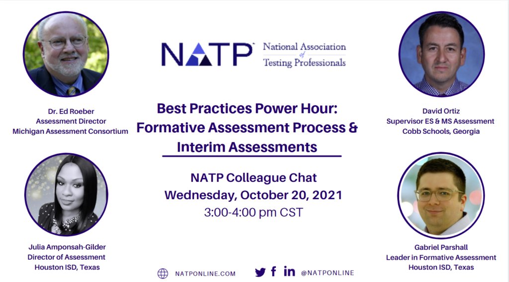 natponline's tweet photo. NATP is bringing you another insightful Colleague Chat. This one on one of the hottest topics in the nation, the formative assessment process!  Join us for best practices for obtaining &amp; applying assessment data throughout the year.   https://t.co/MJXae7zgPE https://t.co/kFjmwTKrOW
