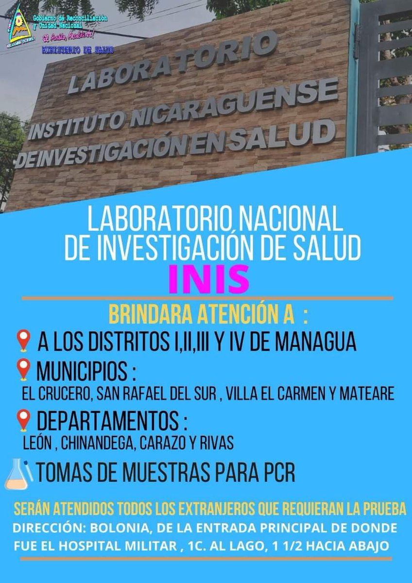Listo para exámenes PCR 
#TodosJuntosAMatricularnos
#UnidadParaLaProsperidad
#TodosJuntosVamosAdelante
#Nicaragua 
<a href="/TaniaPlomoFSLN/">Tania Martínez</a> <a href="/WinTm93/">WinRevolución❤🖤</a> <a href="/FernandoSiezar/">FERNANDO SIEZAR</a> <a href="/Adolforuiz78/">SOY FSLN ❤🖤🇸🇻 100%</a> @DrSuazo591 <a href="/TPU19J/">Tropa Digital Pablo Úbeda🇳🇮</a> @IndiraVargas97 <a href="/superfrog89/">S̲u̲p̲e̲r̲f̲r̲o̲g̲8̲9̲</a> <a href="/LaUvita22/">Uvita (R)</a> <a href="/Nicarag75007239/">Nicaragua Libre</a> <a href="/PLOMO73/">María Eugenia</a>