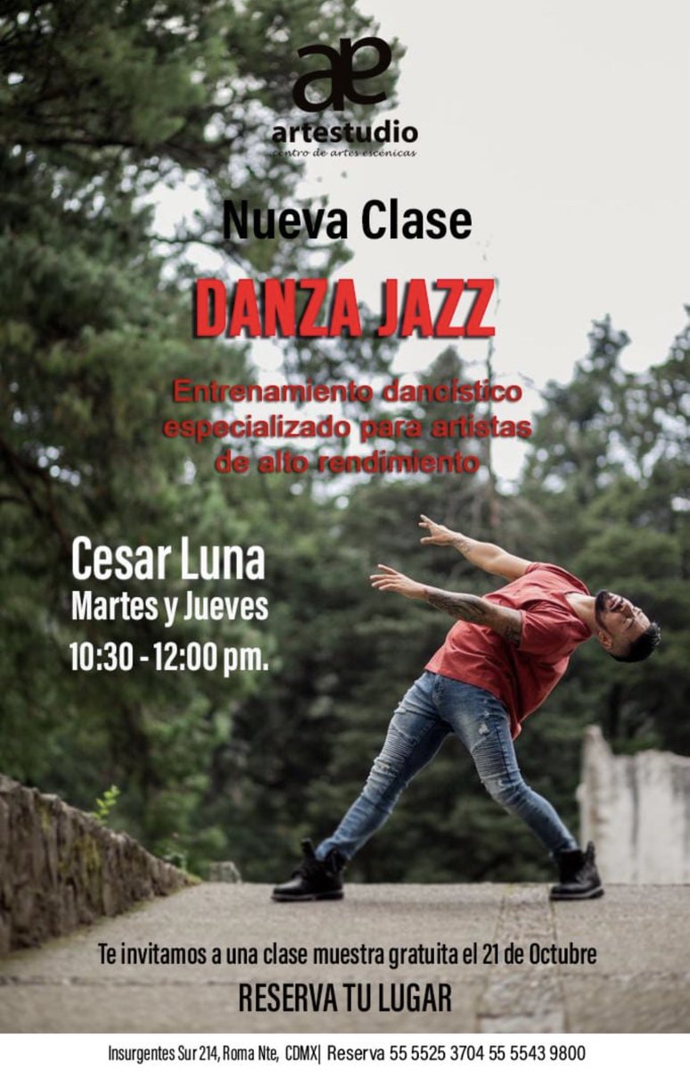 Regresa el Gran <a href="/Cesar_LuJazz/">Cesar Luna</a> a dar clase a Artestudio , te invítamos a la clase muestra de forma gratuita, reserva tu lugar!!!!