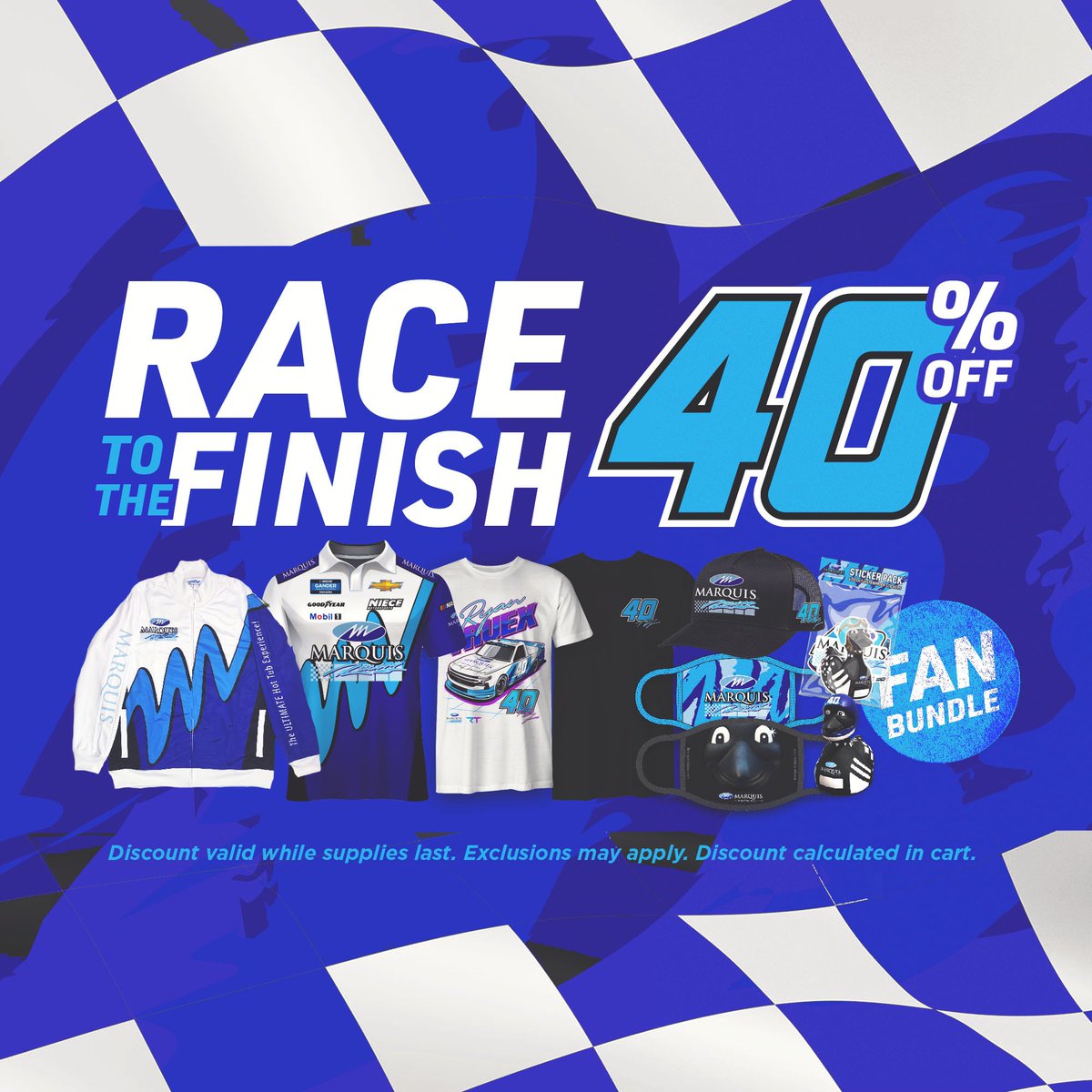 Ryan_Truex's tweet photo. .@marquisspas extended their 40% off No. 40 merch sale so that #GoRyan fans everywhere can enjoy the best merch in motorsports.
SHOP NOW ๐
https://t.co/2XgcuZPL5u
#FastestWayToRelax #MarquisSpas #UltimateHotTubExperience #NASCAR https://t.co/Xi9VH8emTR