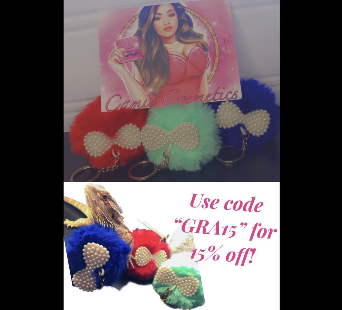 Graceg2113's tweet photo. #ad If you’re the type of girl who loves to give your purses, backpacks, or makeup bags a glamorous look, then these pom poms are the right look for you.💁🏻‍♀️💖 Even your pets will enjoy them. 🐾💞
Use code “GRA15” for 15% off!💰 
#camiicosmetics #pompoms #accessories #beauty #GRA15 https://t.co/6FLGvrn2Ae