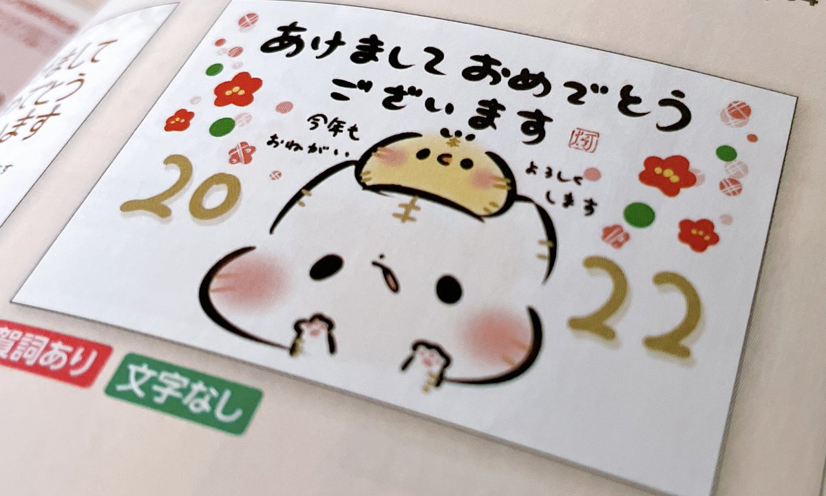 宝島社さんの「世界一カンタンにできる年賀状2022」も!今回も参加させていただきましたっ!こちらはましまろう&amp;ひよこ殿でホワイトタイガーみたいになってますっ🐯
#ましまろう 