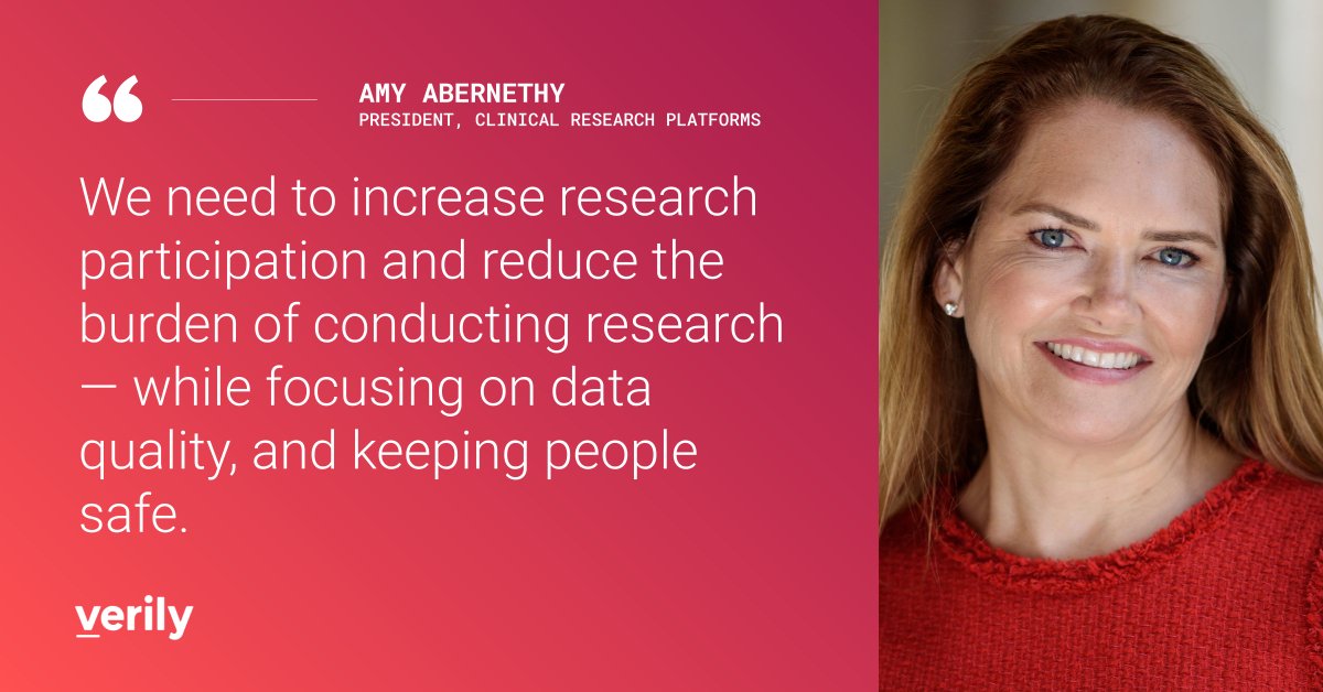 verilyhealth's tweet photo. We’re collaborating across the ecosystem to modernize healthcare &amp; improve outcomes, starting with better research and better care. Key to transforming research is adopting more decentralized trial elements, says @dramyabernethy. #HLTH2021 https://t.co/5l9CxLZnA6