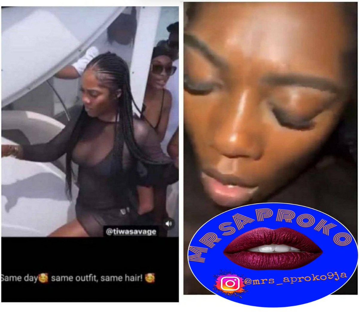 "Same Day, same outfit &amp; hair", Omoh i hear say na inside boat cruise them nack our mama #TiwaSavage 🙆‍♀️🙆‍♀️🙆‍♀️🙆‍♀️🙆‍♀️🙆‍♀️🙆‍♀️🙆‍♀️🙆‍♀️