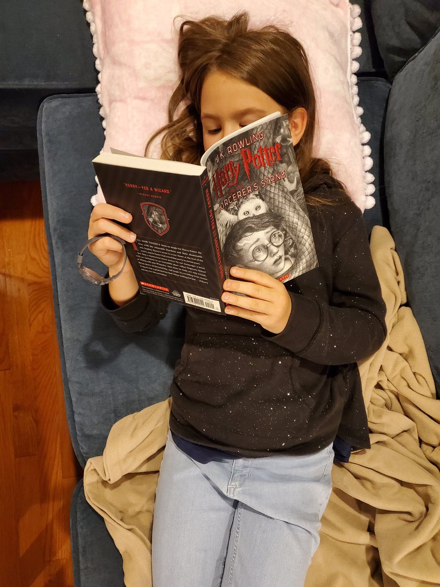 HeatherLeventry's tweet photo. Supported her school 🏫 by buying this book at the book fair today. Now reading it as part of her extended learning. Potterheads of the nextgen. @CrabbChristine https://t.co/B7dqItpLw0