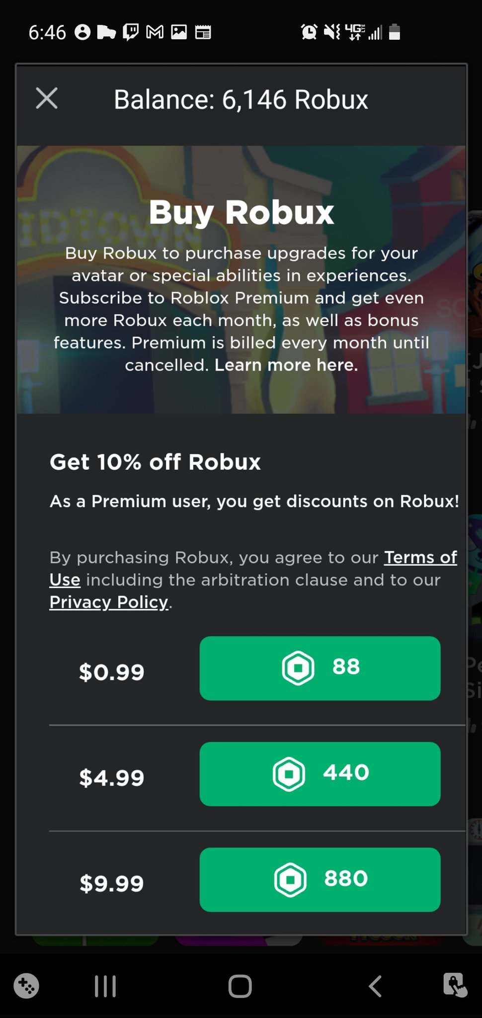 Is there tax for buying Robux?