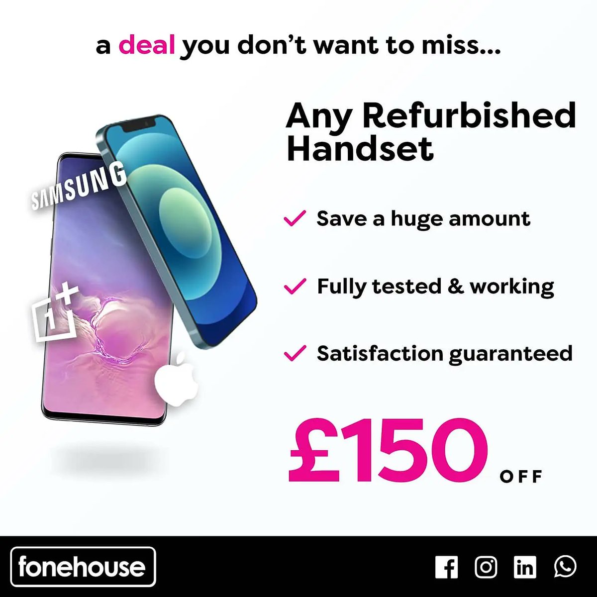 With the #HighStreetVoucher Scheme in full flow, we have seen dozens of local people avail of our additional £50 credit on our four fabulous offers! Offer 3️⃣ With your voucher you can get £150 off any Refurbished Handset! #highstreetvoucher #buylocal #shoplocal