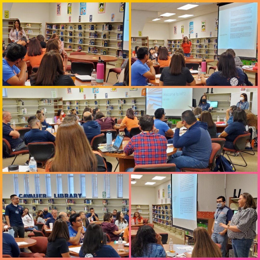 VHairston_DVHS's tweet photo. Always great to come together with our Cavalier Family! 🧡💙

✔  Breakfast to kick start our day 😋 
✔  Staff celebrations shared 🍾 
✔  Great learning/conversation about stations and small group instruction 🙌

MP2...WE GOT THIS! 💪
#CavPride #TeamSISD https://t.co/gixs1d4Faj