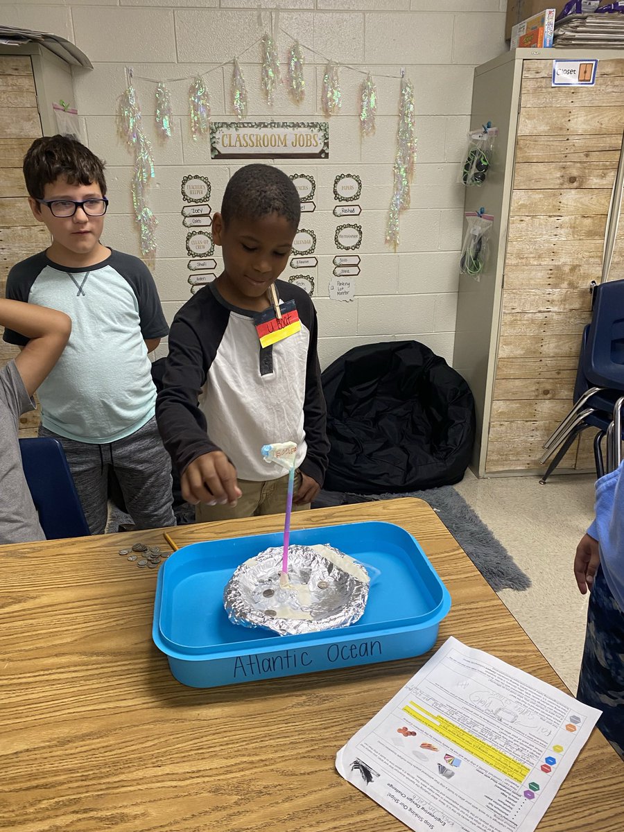 mrsabbyher's tweet photo. Challenge: make unsinkable ship since the USS Maine, Lusitania, and others led to US involvement in major wars. 
Engineers taped styrofoam back into a plate. 1st year my engineers have made unsinkable ships. My challenges need to get more challenging 🤪 @OGESeagles #Engineering https://t.co/Zcaa7OjKOn