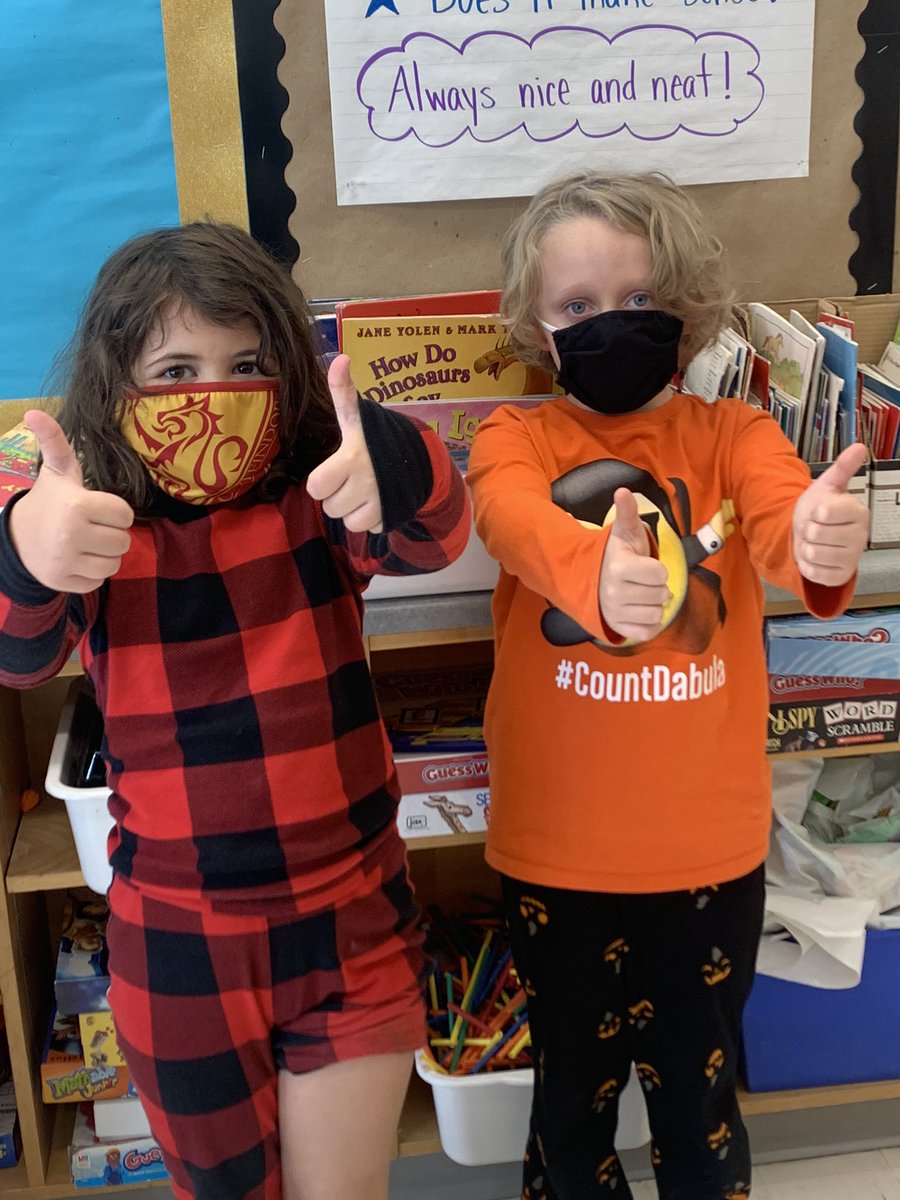 Grade4Loftus's tweet photo. Today we had fun learning in our PJ’s on our annual school wide PJ day in memory of Mrs. Baynton. ❤️ https://t.co/eJqpUYz4Kc