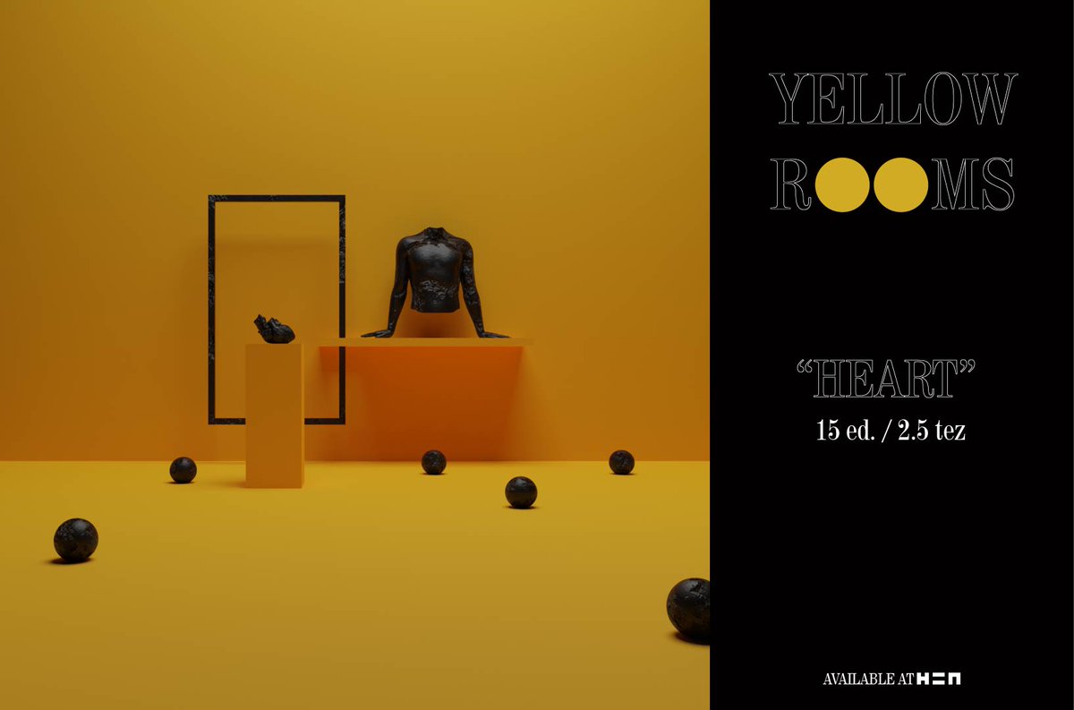 s4nt1_405's tweet photo. NEW DROP ✨💛

"Heart" is out! This is the main piece from the collection "Yellow rooms" 🟡

This time only 15 editions for 2.5tez ✨💎

LINK > https://t.co/aGMiWqMn13 ✨

Hope u like it, this collection was just amazing! ✨🟡

#CleanNFT #hicetnunc2000 #HEN #tezos #NFTdrop https://t.co/9FuqpGenFu