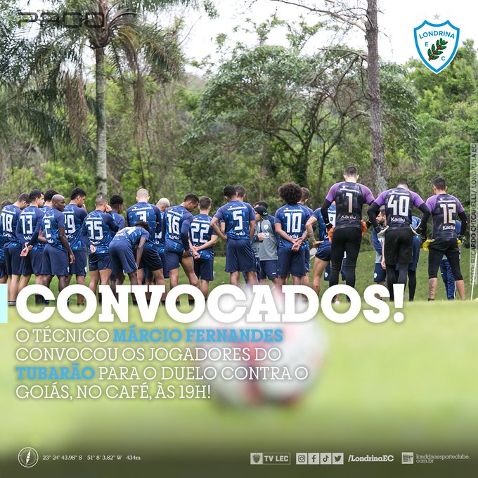 Tudo pronto no Tubarão para o confronto diante do Goiás . Foto: Londrina E.C. / Twitter