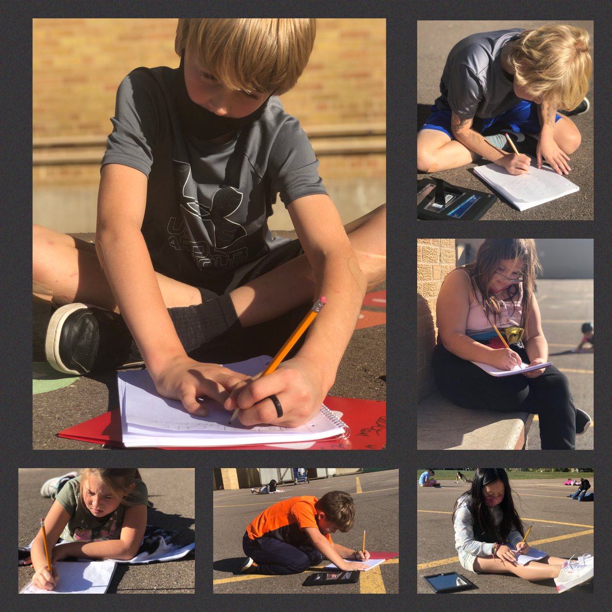 mrclayscott's tweet photo. Fact or opinion?
It was too nice today to sit inside for writing!
#learningoutsideofthebox #flexibleworkspace #outdoorclassroom https://t.co/UBHCY6zPVS