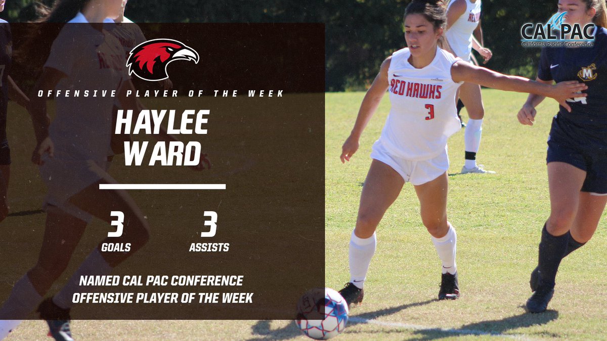 SimpsonRedHawks's tweet photo. Congrats to Haylee Ward and Kiah Gridley for being named Cal Pac Conference Players of the Week!
Haylee Ward scored three goals and three assists in just two matches and Kiah Gridley was 2-0 in goal with one clean sheet!
#simpsonrises https://t.co/tXDYsMcCoy