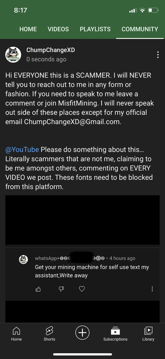 ChumpXd's tweet photo. If you are seeing this please retweet something needs to happen this is just getting absurd. Innocent people are being scammed every day from these lowlifes Scammers. #SCAM #YouTube https://t.co/ojCSexIisG